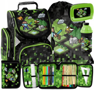 5-dielna sada MINECRAFT ŠKOLSKEJ HRY PIXEL MINECRAFT ŠKOLSKEJ TAŠKY